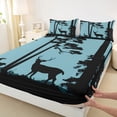 thumbnail image 3 of Manfei Jungle Wildlife Deer Bed Sheets, Rustic Farmhouse Animal King Sheets, Teen Adult Man Sheet Set, Lightweight Room Decor, 4-Piece, 3 of 7