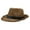 Coffee, variant on Womens Straw Fedora Hat with Raw Edge Beach Vacation Wide Brim Breathable Casual Jazz Cap Summer Sun Protection Beige