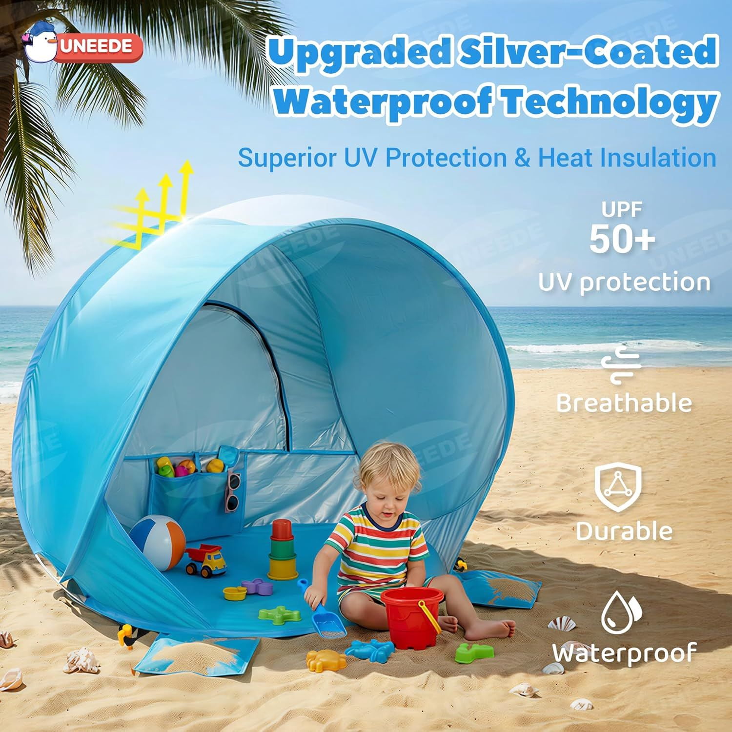 Baby Beach Tent Pop Up Baby Tent with UV Protection, Portable Infant Shade Canopy, Must-Have Beach Baby Essentials
