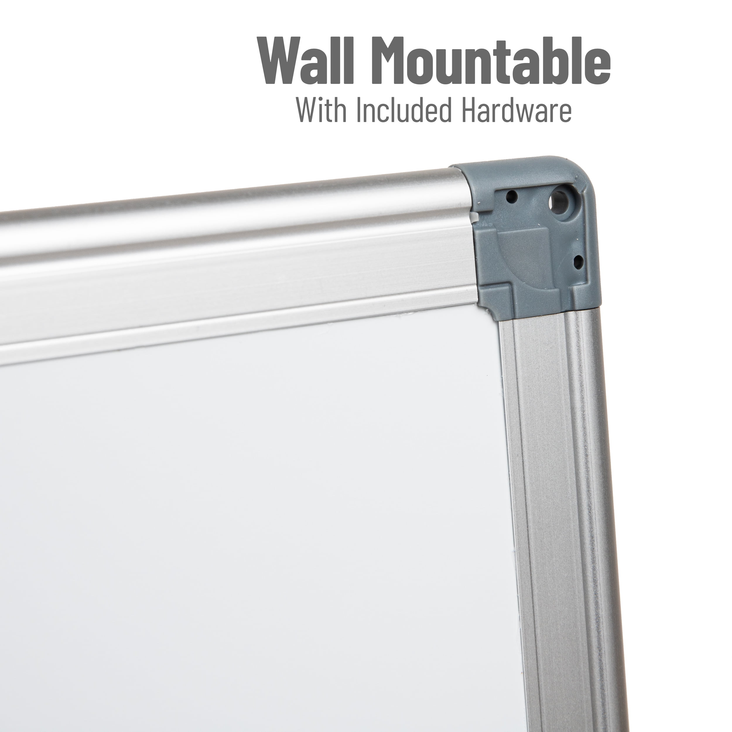Mind Reader Dry Erase Magnetic White Board, Wall Mount with Eraser Marker Shelf, White