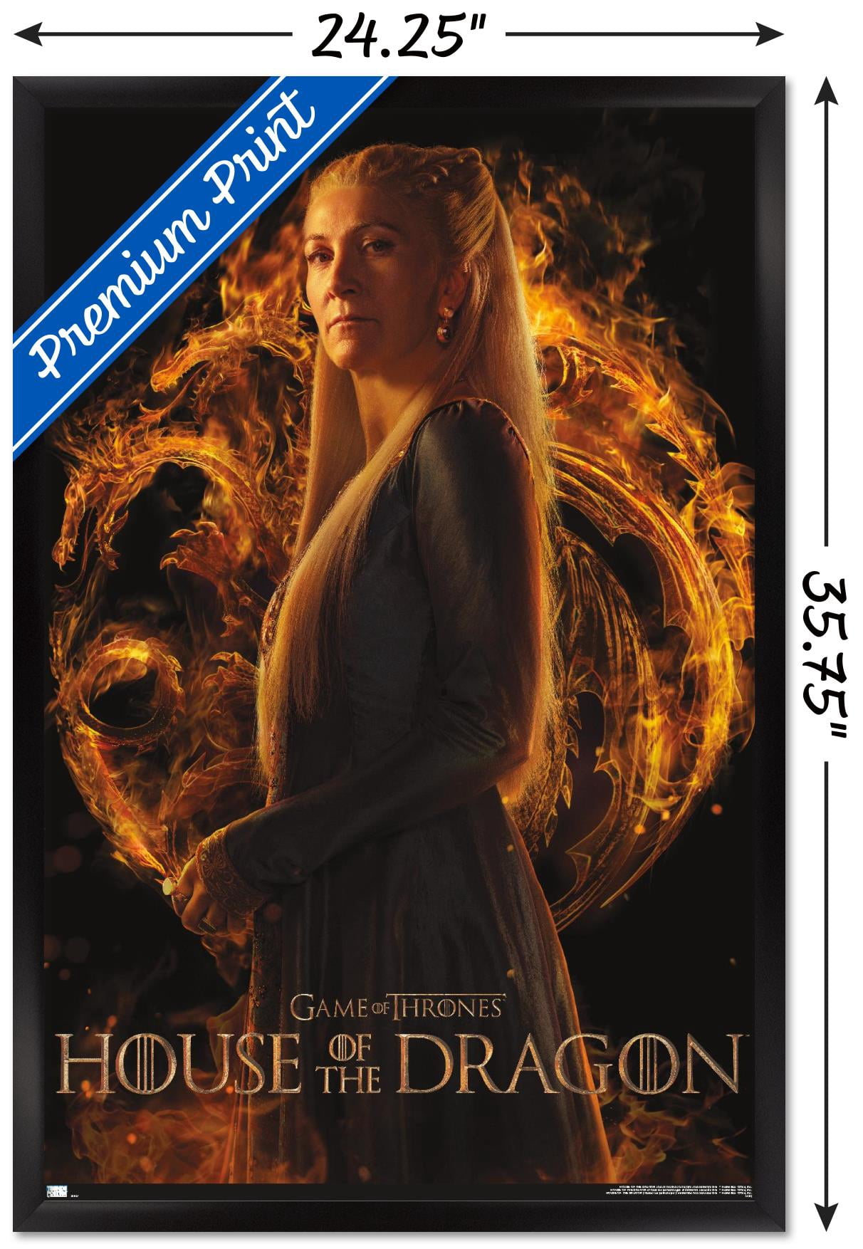 House of the Dragon - Rhaenys One Sheet Wall Poster, 22.375" x 34" Framed