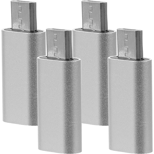 Adaptador USB C a micro USB (4 unidades) Convertidor de micro USB macho a USB tipo C hembra