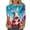 Multicolor, variant on Womens Tops Easter 3/4 Sleeve Crewneck Bunny Graphic Print Loose Fit Weekend Outings Casual Wear Tops Gift