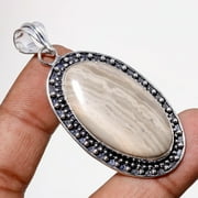 Rhodochrosite Gemstone Handmade Ethnic Unique Gift Pendant Jewelry 2.4" SA 9721