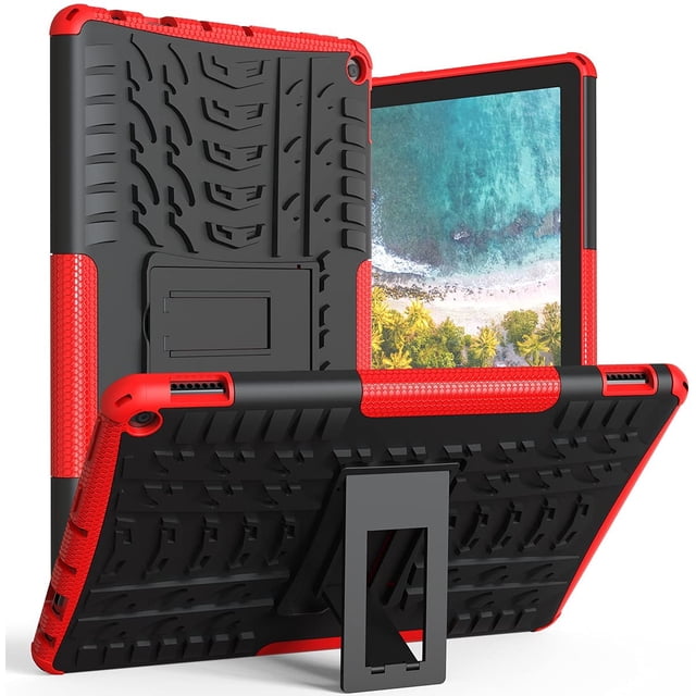 Pour Étui pour Tablette F I R E HD 10 2021, Étui de Protection Robuste à Double Couche Antichoc Résistant aux Impacts avec Béquille Compatible avec Fire HD 10 Case & 10 Plus 11th Generation Not For IPad 10.1