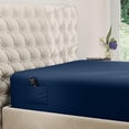 thumbnail image 1 of Sábana bajera ajustable DREAMCARE King con bolsillo extra profundo de 53 cm, color azul marino, 1 of 7