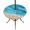 Teal, variant on Round Outdoor Tablecloth with Umbrella Hole and Zipper, Teal Blue Beach Coastal Tablecloth with Elastic Waterproof, Summer Nautical Seaside Ocean Ombre Patio Table Covers for 55" - 60" Pool Tables