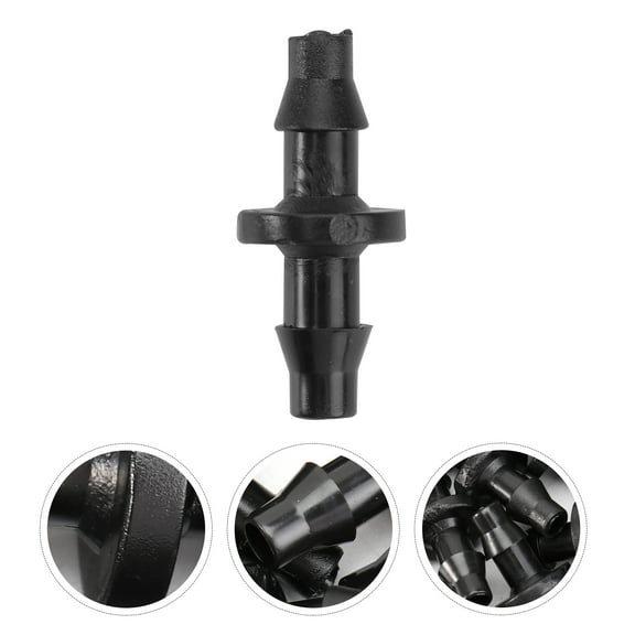 100PCS Drip Irrigation Barbed Connectors Plastics Drip Irrigation Hose Connectors Barbed Coupling Fitting Black Color