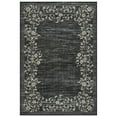 thumbnail image 1 of Modern Floral Bordered Area Rug - Machine Washable Low Pile Carpet, Soft Touch, Non-Slip, Mark Resistant Floor Cover for Living Room, Bedroom, Dining Room, Office - Black, 10x13ft (305x396cm), 1 of 8