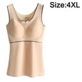 thumbnail image 2 of Camisas térmicas sin mangas para mujer Chaleco con cuello en V con sujetador incorporado Ropa interior Camiseta térmica - color piel, 2 of 5