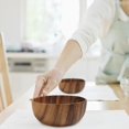 thumbnail image 3 of Solid Wood Serving Bowl for Cereal Soup Rice Fruits Natural Wooden Tableware Kitchen Dining, 3 of 8