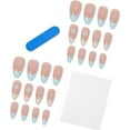 thumbnail image 2 of LAICAIW RUNRAYAY Blue Flower Press on Nails Medium with French Tips, Fack Nails for Women Girls, Nude Nails Press on Full Cover Nails Tips for Spring Summer Salon Nail, 2 of 6