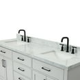 thumbnail image 4 of Ariel Hepburn 73 In. Double Rectangle Sink Vanity With 1.5 In. Carrara White Countertop In Grey, 4 of 9