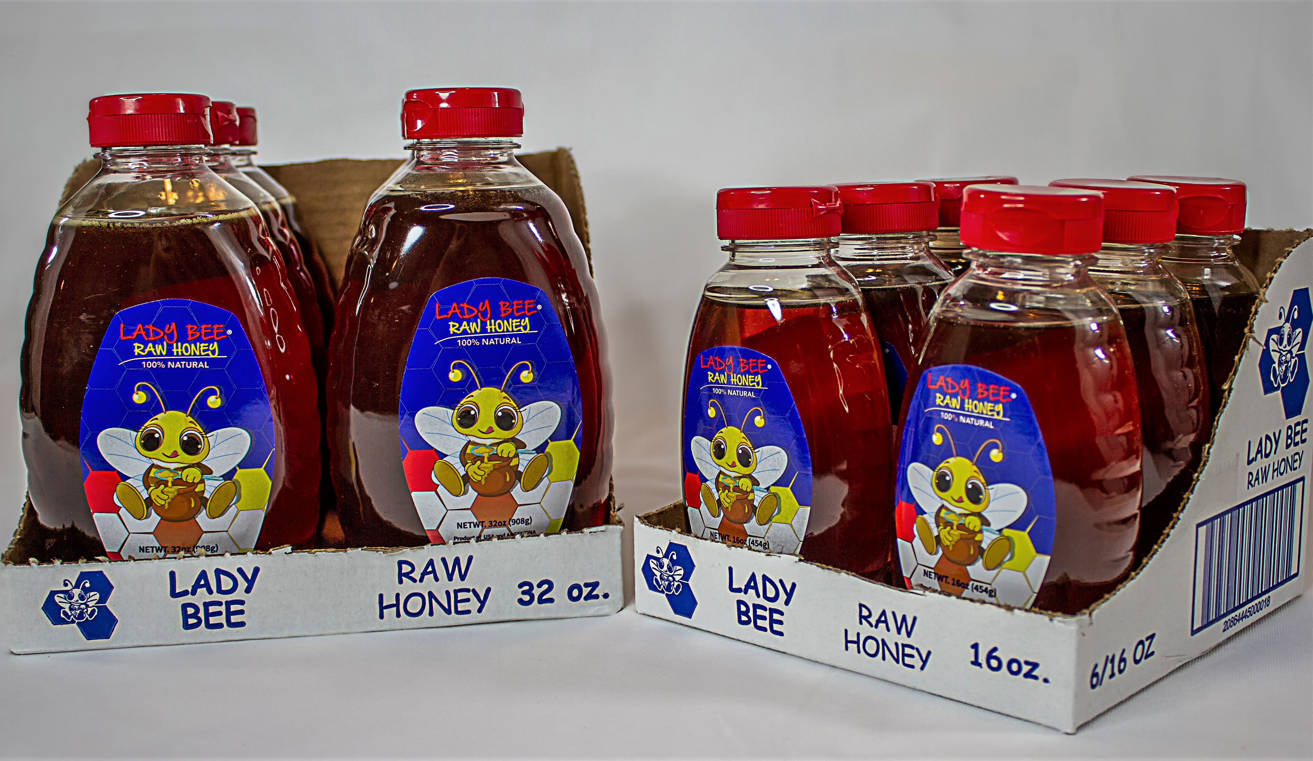 (3 pack) Lady Bee Natural Honey, 32 oz Bottle