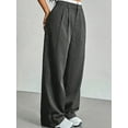 thumbnail image 5 of Womens Baggy Wide Leg Pants Casual Stripe Elastic Waisted Palazzo Harem Pants with Pockets Grey L, 5 of 7