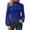 Blue1, variant on Prolriy Summer Tops for Women 2024 Womens Solid Color Long Sleeve High Neck Ruched Front Fitted Blouse Womens Tops Blue1 L