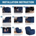 thumbnail image 2 of CHOK 2024 Housse Extensible pour Fauteuil Inclinable en Spandex Jacquard 1 Pce Bleu Marine, 2 of 7