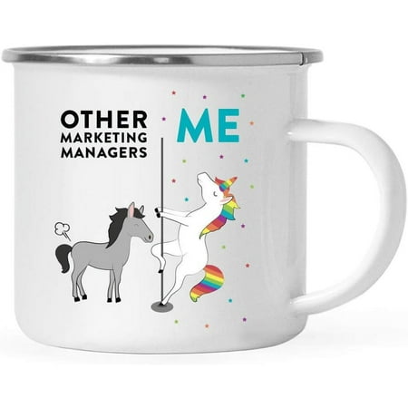 

Andaz Press Funny Quirky 11oz. Stainless Steel Campfire Coffee Tea Mug Thank You Gift Other Marketing Managers Me Horse Unicorn 1-Pack