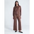 thumbnail image 3 of Scoop Women's and Women's Plus Scubaknit Wide Leg Tie Waist Seamed Pants, Regular, Short Lengths, Sizes XS-4X, 3 of 6