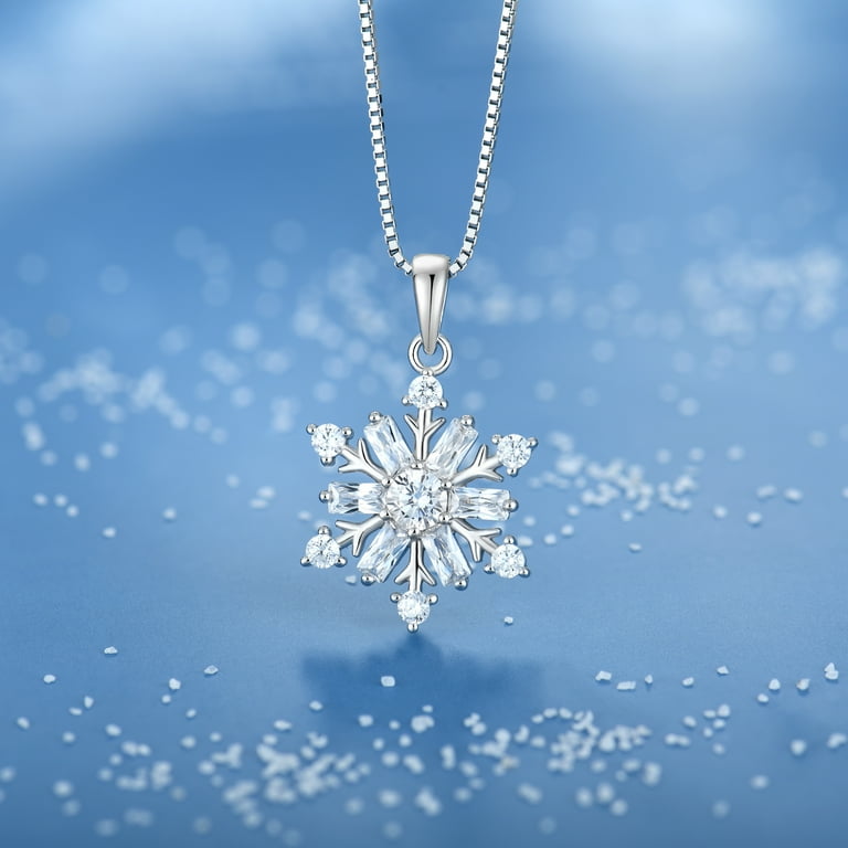 Starchenie Snowflake Necklace 925 Sterling Silver Snowflake