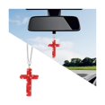 thumbnail image 1 of Cross Crystal Rhinestone Car Hanging Ornament, Diamond Rear View Mirror Pendant for Car Interior Decor（Red）, 1 of 6