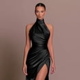 thumbnail image 5 of Summer New Graceful Stand Collar Long Dress European and American Style Halter Sleeveless Split Bottoming Dress Dress, 5 of 8