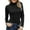 Z-Black, variant on Rigardu Long Sleeve Shirts For Women V Neck Henley Tops Slim Fit Basic Ribbed Knit Button Down T Shirts Tops shirts for women womens shirts Black + L