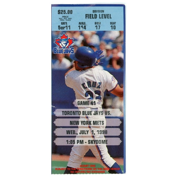 Toronto Blue Jays vs. New York Mets Skydome (Toronto, 1998)