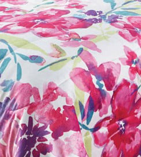 Your Zone Watercolor Floral  2 Piece Reversible Comforter Bedding Set, Twin XL, Multicolor