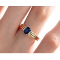thumbnail image 2 of vylahjewellery Classic 14K Yellow Gold Handmade Gold Band Ring Blue 1.50 CT Emerald Cut Engagement Ring Gift for Her, 2 of 4
