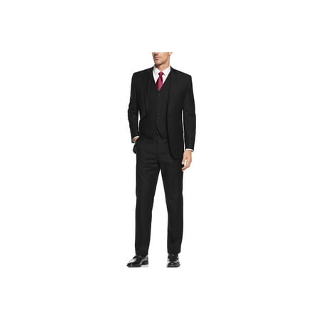 3 Piece Suit Jacket Vest - Salvatore Exte Mens Suit Vested Three Piece Blazer Jacket Dress Vest Plus Pants Black