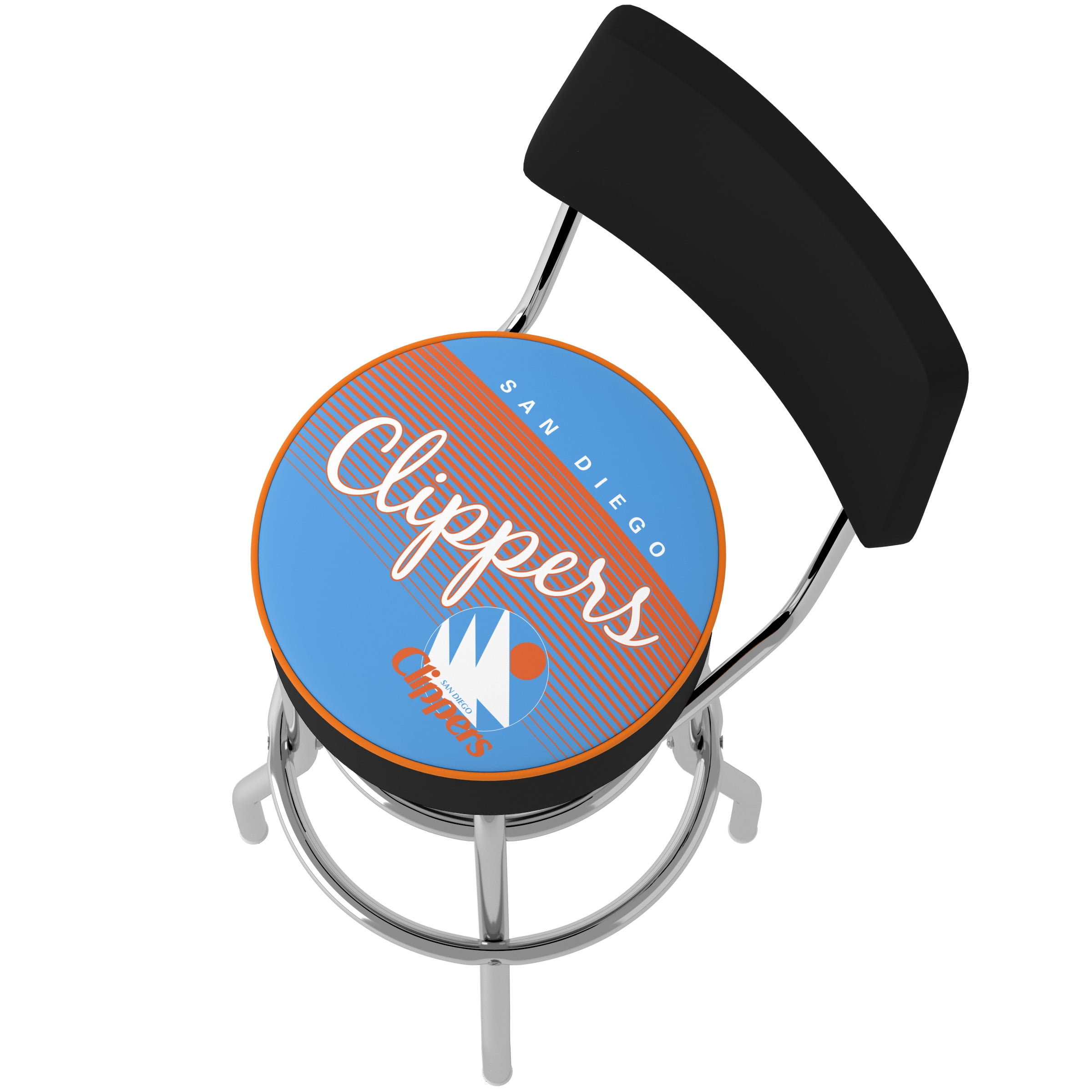 Trademark Gameroom San Diego Clippers Hardwood Classics Bar Stool with Back Rest