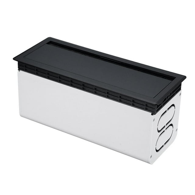 Caja para cables, organizador de soporte para cables, caja para esconder cables, caja práctica para ahorrar espacio, cubierta de regleta con tapa para Negro