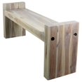 thumbnail image 3 of Strata Furniture 18x48" Traditional Wood Two Seat Block Bench in Gray, 3 of 6