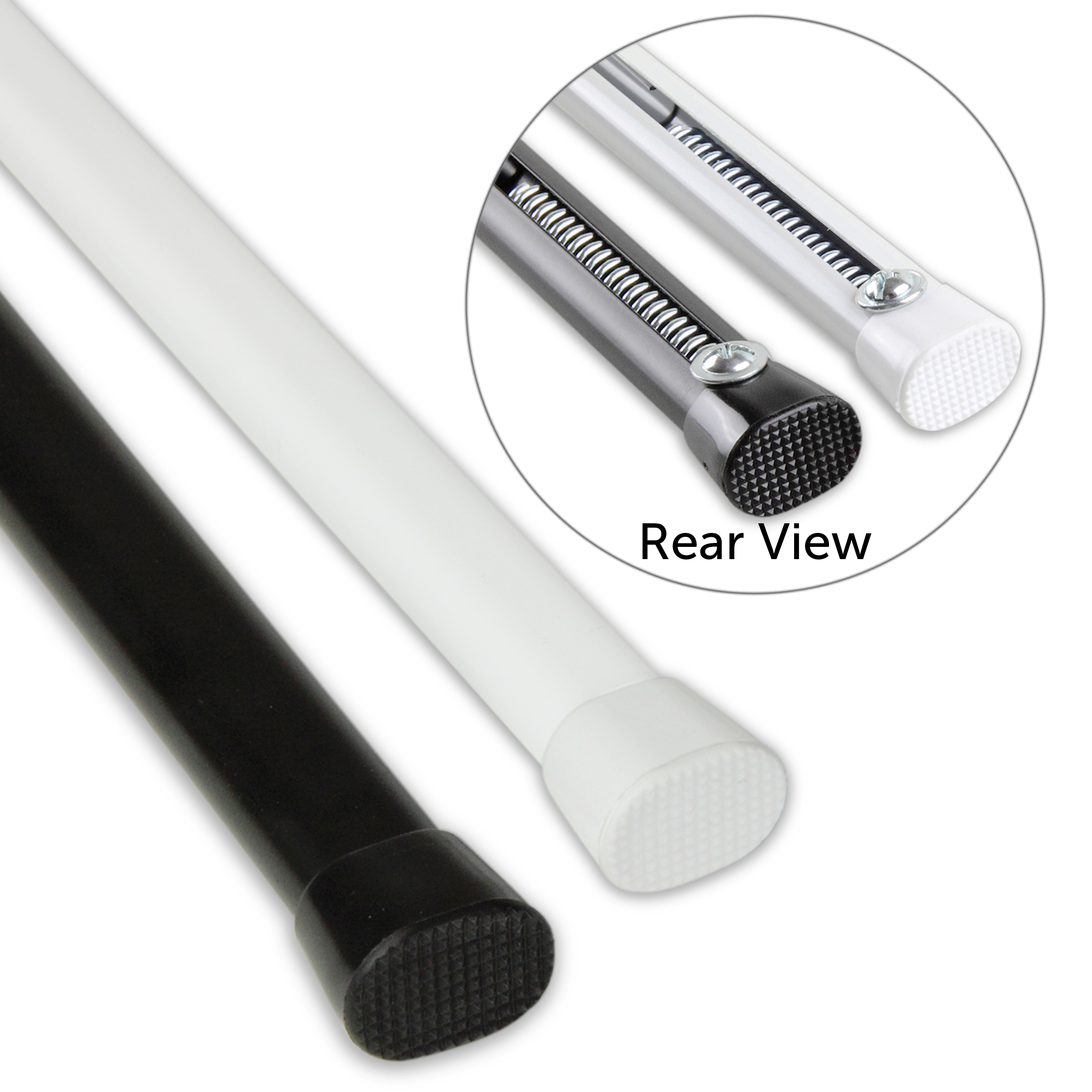 7/16" Dia Adjustable 22" to 36" Oval Spring Tension Rod Black