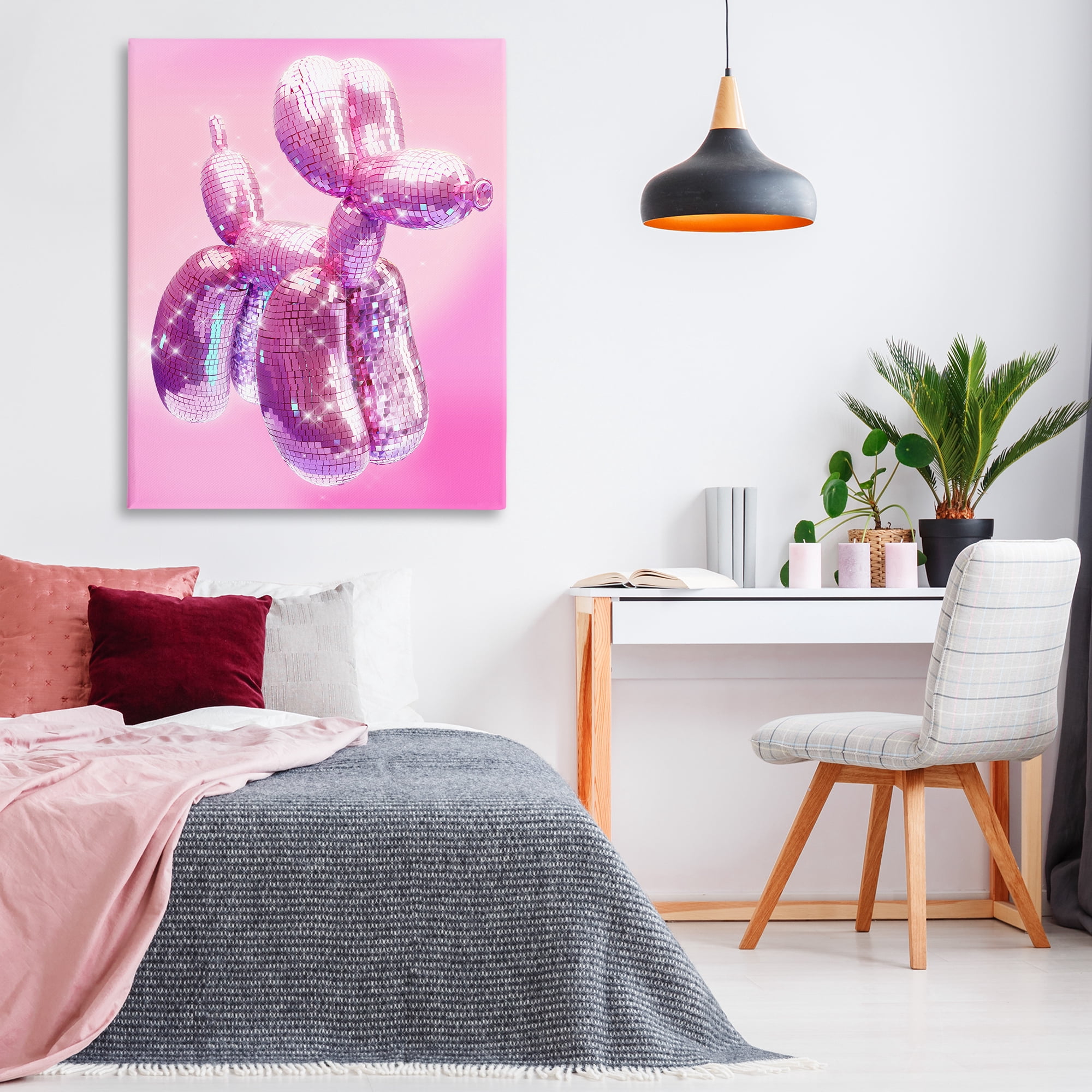 Stupell Industries Disco Pattern Balloon Dog Abstract Painting Wrapped Canvas Art Print Wall Art, 36 x 48