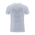 thumbnail image 6 of Men's Quick Dry Running T-Shirt With Nylon & Spandex, Crew Neck Short Sleeve Moisture Wicking Top, Solid Printed Athletic Tee for Gym Workout Fitness Reflective Casual | Zenithor,White L, 6 of 9