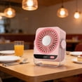 thumbnail image 3 of Rechargeable USB Desk Fan with 5 Speeds, Quiet Portable Fan with Digital Display, Ice-Cold Air Function and 180° Tilt Suitable for Bedroom Office Travel Camping RV, 3 of 5