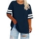 thumbnail image 1 of Mujeres Más Tamaño de Manga Larga Tops Cuello Redondo Camisa Casual Camiseta Top para la Primavera Verano Uso Diario Más Tamaño Casual Tops, 1 of 6
