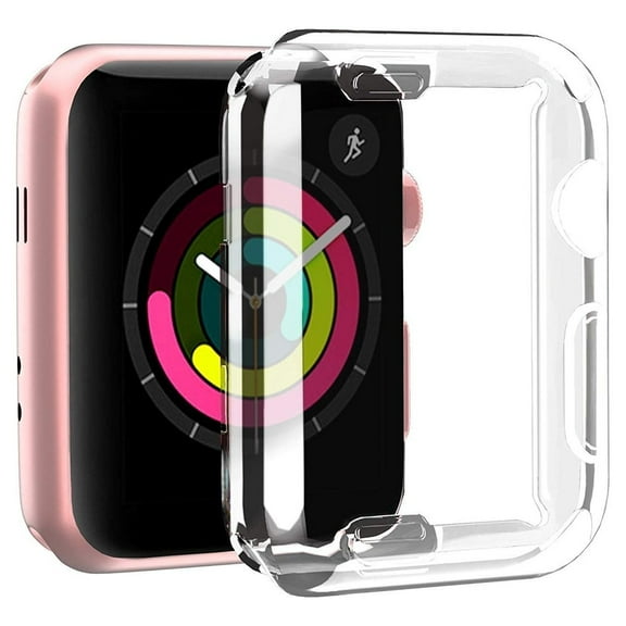 SPYCASE Compatible for Apple Watch 45mm Series 7 8 9 SE Clear Case with Buit in TPU Screen Protector All-Around Protective Case Ultra-Thin Cover for (2 Pack)