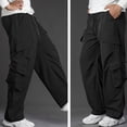 thumbnail image 4 of LEKWK Baggy Pants for Men Loose Fit Cargo Pants Techwear Style Wide Leg Trousers with Multi-Pockets Durable Fabric Streetwear Fashion Casual Outfits, 4 of 4