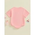 thumbnail image 4 of Suealasg Baby Girls Boys 1st Birthday Clothes Short Sleeve Crew Neck Embroidery Letters Romper Bodysuit 6 12 18 Months Newborn Summer One Piece Clothes, 4 of 7