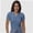 Deep blue, variant on Women's Short Sleeve V Neck T Shirts Summer Knit Slim Fitted Basic Solid Color Tee Tops