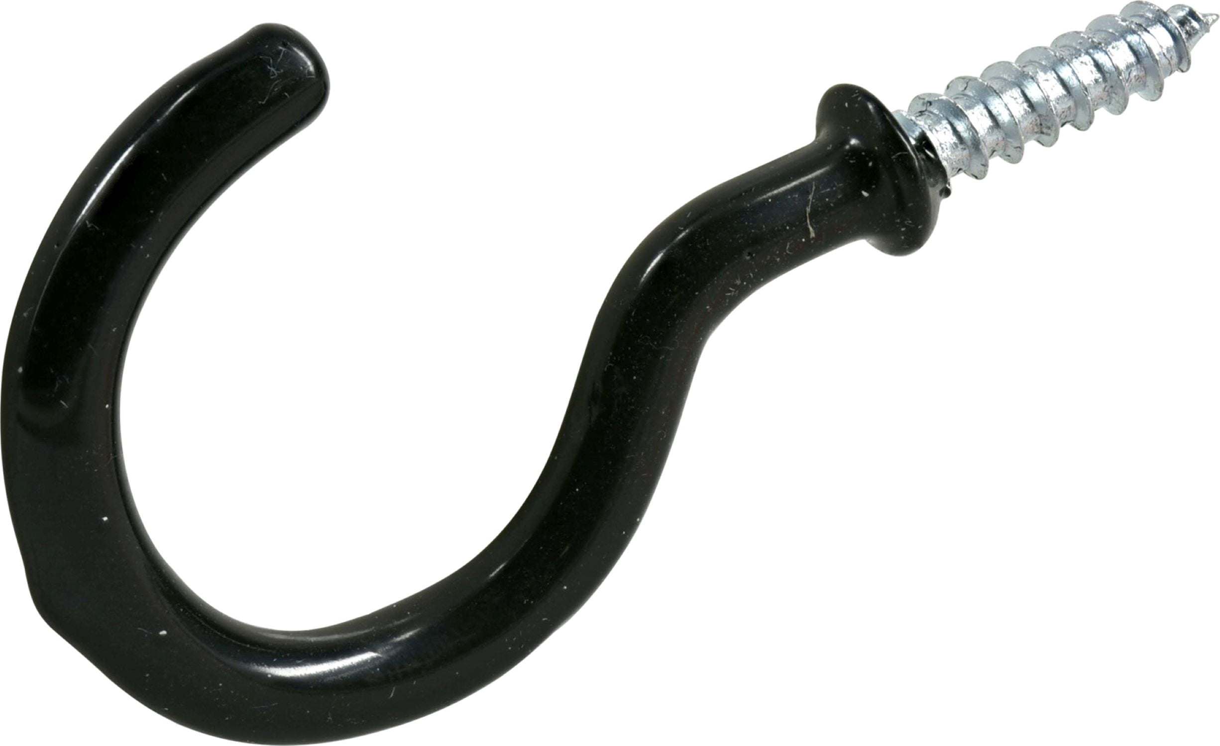 (3 pack) Ook Cup Hooks, 1-1/4", 1 lbs, Screw Hooks, Steel, Black Vinyl, 40 pack