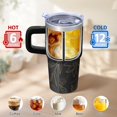thumbnail image 6 of Sunflower 20oz Stainless Steel Tumbler with Handle and Straw – Insulated Travel Cup with Sliding Lid, 360° Full Wrap Printed Mug for Home, Outdoor & Sports Use, Foral, 6 of 6