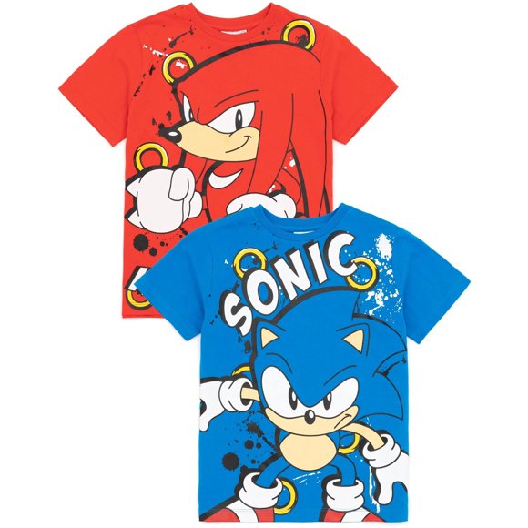 Sonic The Hedgehog T-Shirt Personnage pour Garçons/filles (Lot de 2)