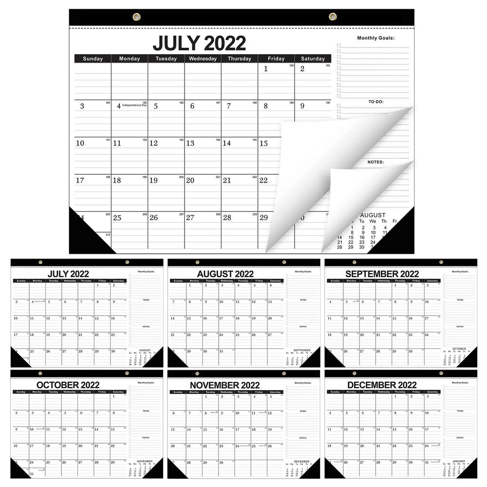 Famure 3Pcs Calendar 2022 Monthly Wall, Wall Calendar 2022 From July