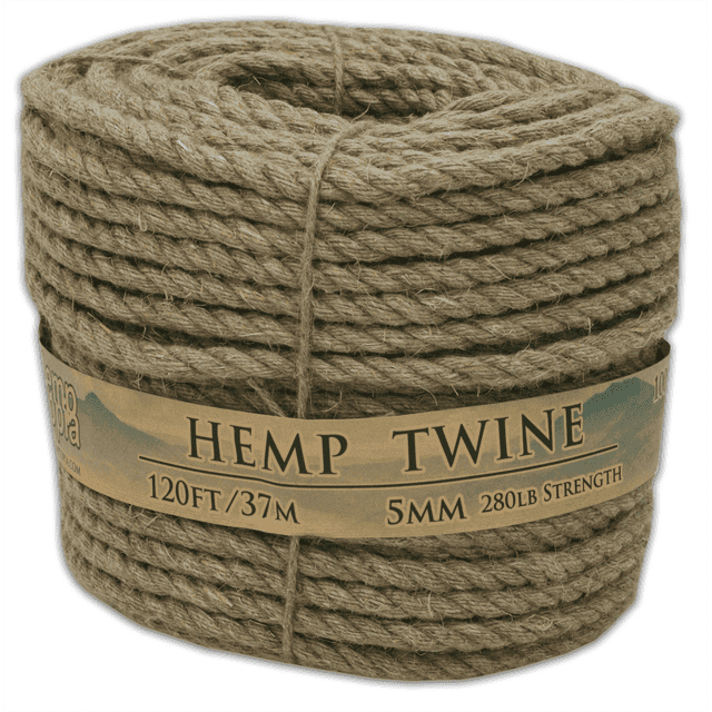 Hemptopia - Fuerte - Cuerda de Cáñamo, Cordel, Cordón, 5 mm de Espesor, 1 Pieza