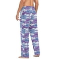 thumbnail image 6 of Blue and Purple Wave Mens Pajama Pant Sleep and Lounge Bottons with Pockets, 6 of 7