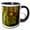 Black/White, variant on 3drose, Image of Columns of Lime Brown and Yellow Digital Painting, 15oz Mug